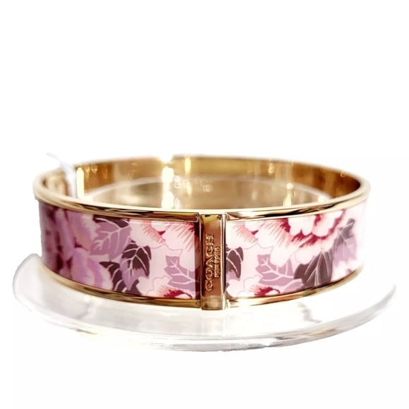 Coach Pink Floral Bangle Bracelet - Picture 1 of 11